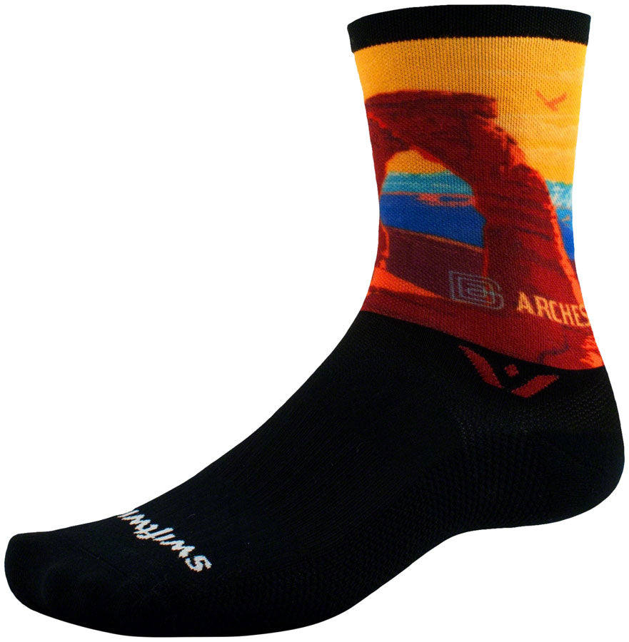 Swiftwick Vision Impression National Park Crew Socks - 6", Arches, Medium