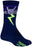 SockGuy Thunder Crew Socks - 6", Navy/Purple/Green, Small/Medium
