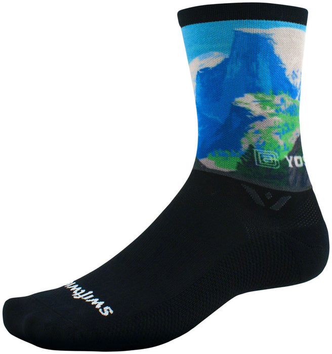 Swiftwick Vision Impression National Park Crew Socks - 6", Half Dome, Large