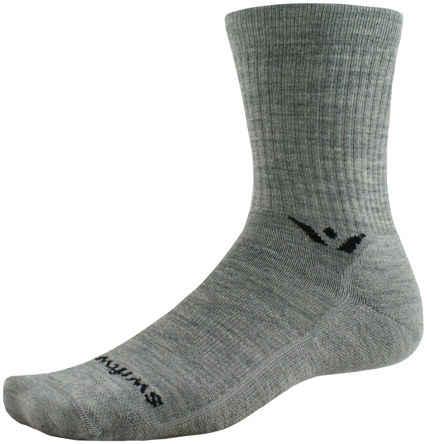 Swiftwick Pursuit Hike Medium Cushion Wool Socks - 6", Medium Weight Heather, Small