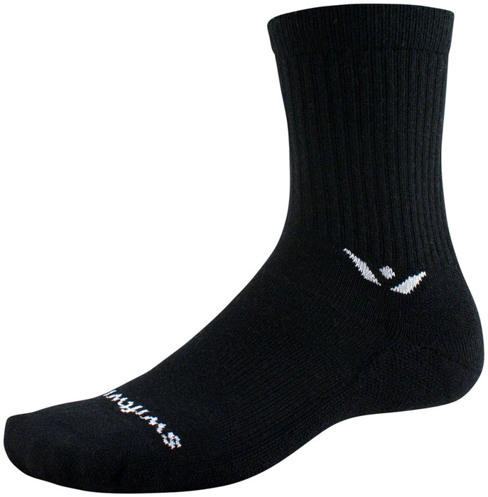 Swiftwick Pursuit Hike Light Cushion Wool Socks - 6", Light Weight Black, XL