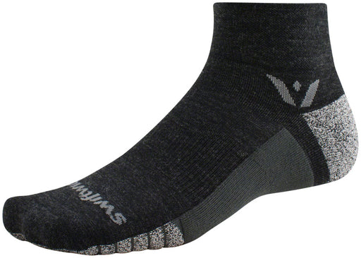 Swiftwick Flite XT Trail Quarter Crew Socks - 2", Coal, Small