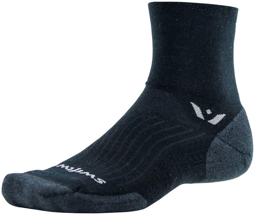 Swiftwick Pursuit Four Wool Socks - 4", Black, Large
