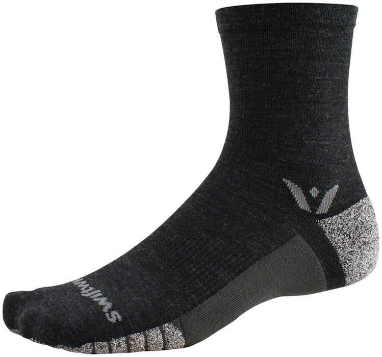 Swiftwick Flite XT Trail Mid Crew Socks - 5", Coal, Small