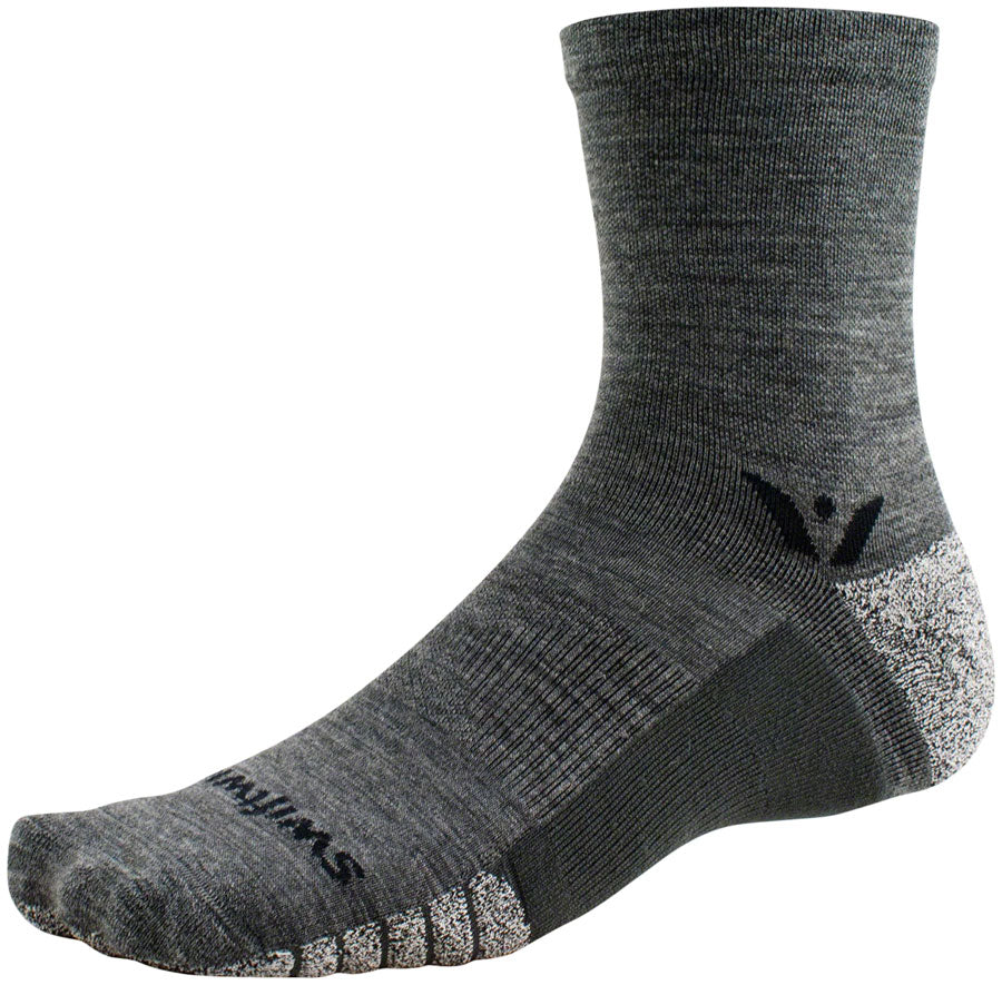 Swiftwick Flite XT Trail Mid Crew Socks - 5", Heather, Large