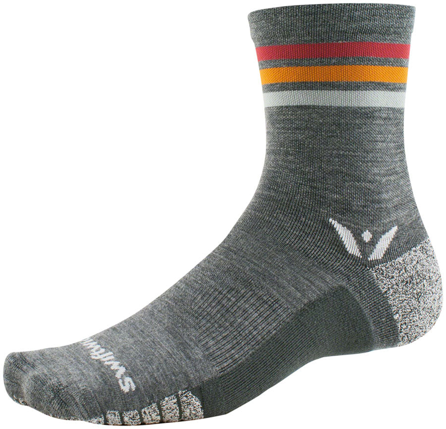 Swiftwick Flite XT Trail Five Socks - 5", Red Stripe, Small
