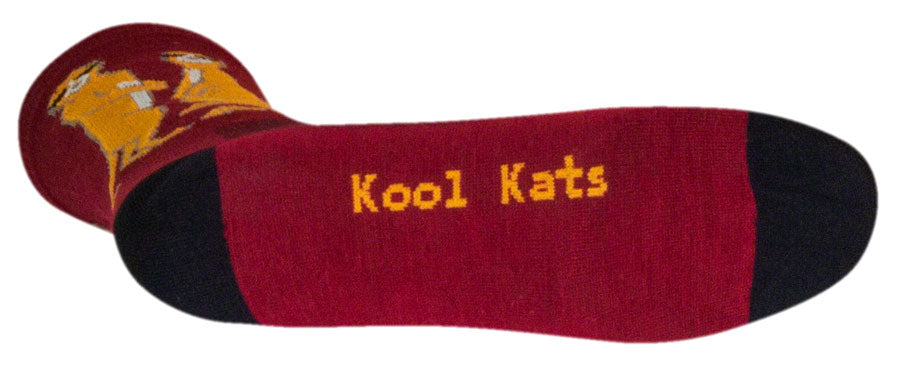 SockGuy Crew Kool Kats Socks - 6", Burgundy, Large/X-Large