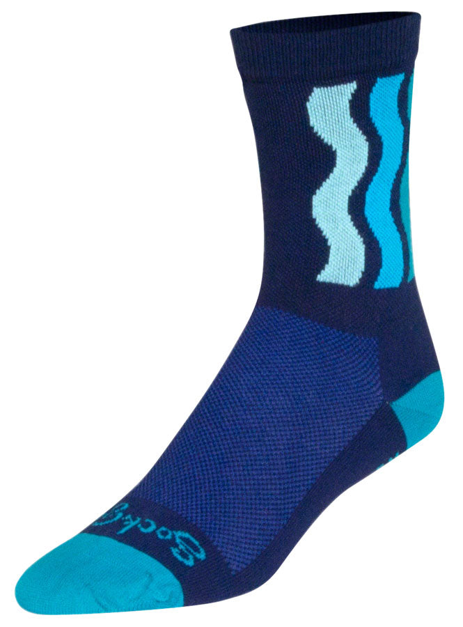 SockGuy Crew Ripple Socks - 6", Blue, Large/X-Large