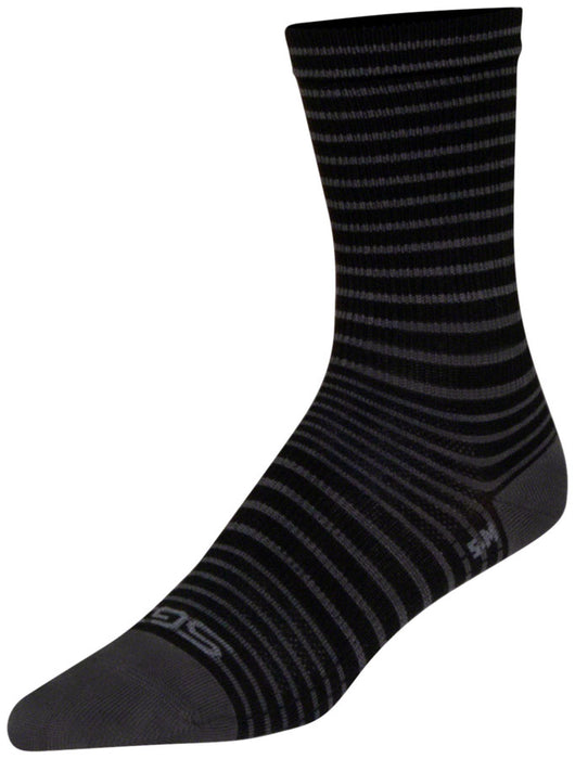 SockGuy SGX Black Stripes Socks - 6", Black, Large/X-Large