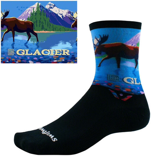 Swiftwick Vision Impression National Park Crew Socks - 6", Glacier, X-Large