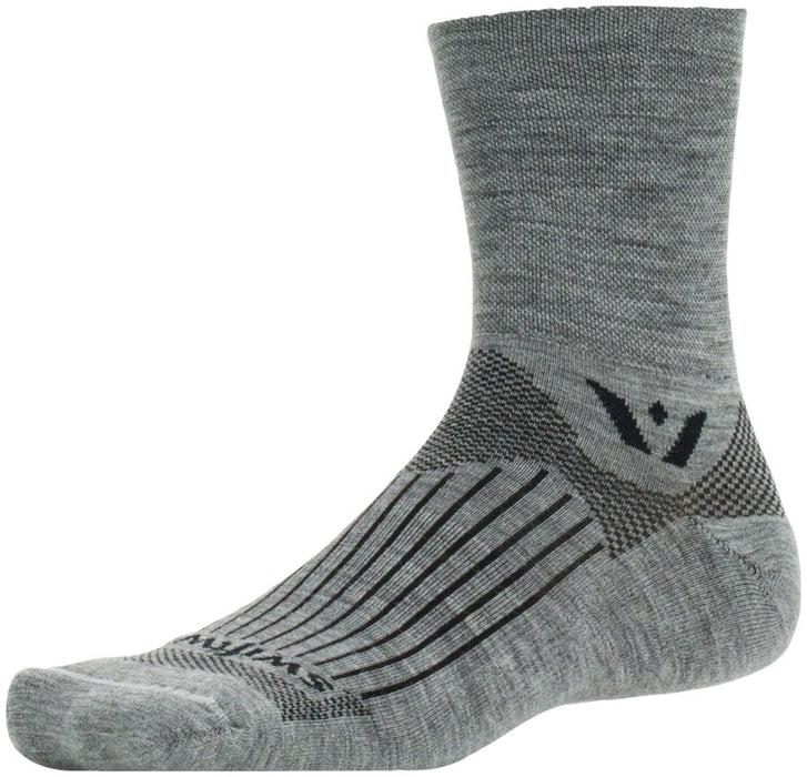 Swiftwick Pursuit Quarter Crew Socks - 4", Heather, Small