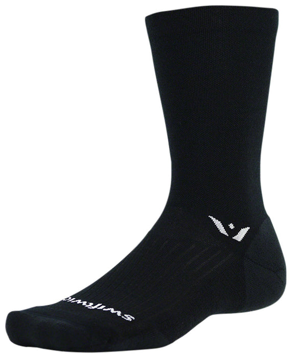 Swiftwick Pursuit Crew Socks - 7", Black, Small