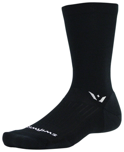 Swiftwick Pursuit Crew Socks - 7", Black, Medium