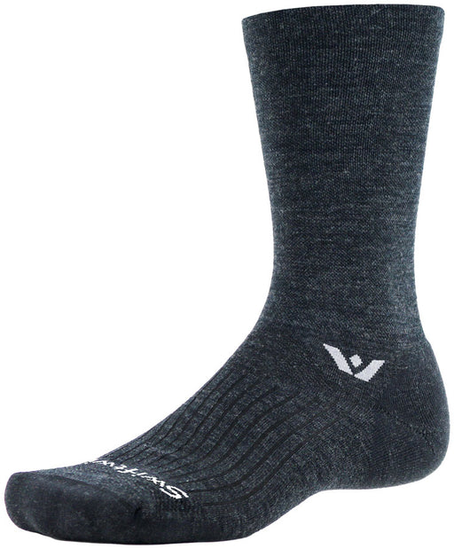 Swiftwick Pursuit Crew Socks - 6", Coal Orange, Large