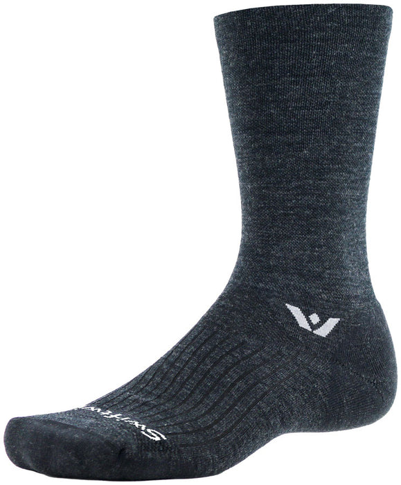 Swiftwick Pursuit Crew Socks - 6", Coal Orange, Large