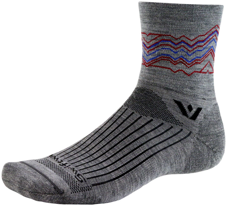 Swiftwick Pursuit Crew Socks - 6", Heather Red, Medium