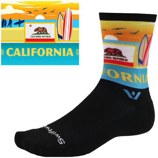 Swiftwick Vision Impression National Park Crew Socks - 6", California, X-Large