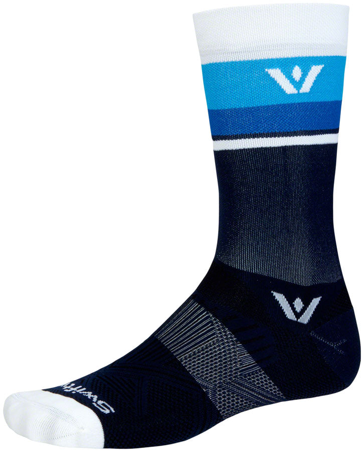 SwiftWick Aspire Crew Socks - Navy/White, Medium
