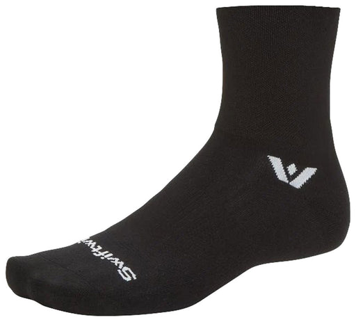 Swiftwick Aspire Quarter Crew High Socks - Circuit Black, Medium