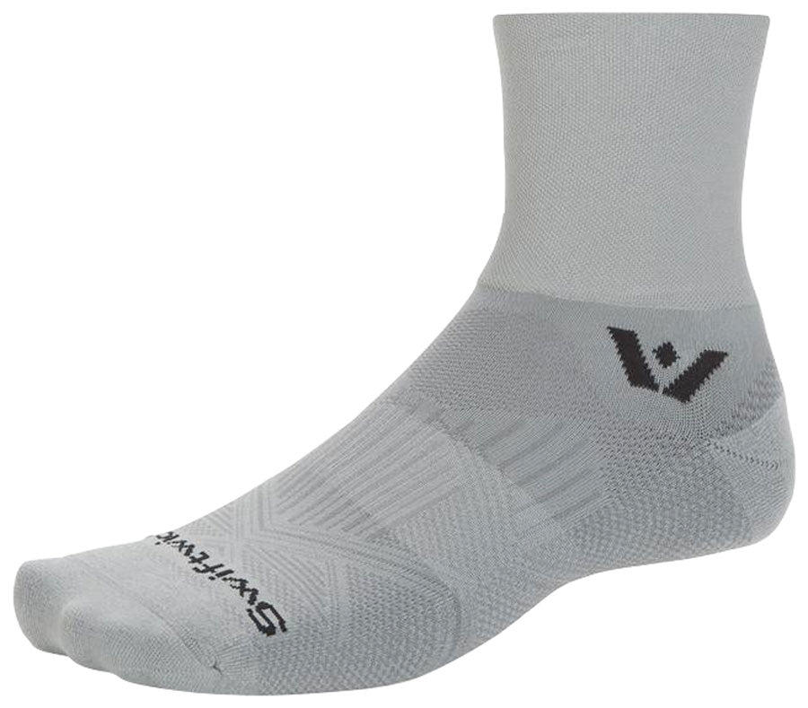 Swiftwick Aspire Quarter Crew High Socks - Circuit Pewter, Large