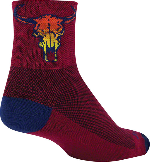 SockGuy Classic Desert Skull Sock: Red LG/XL