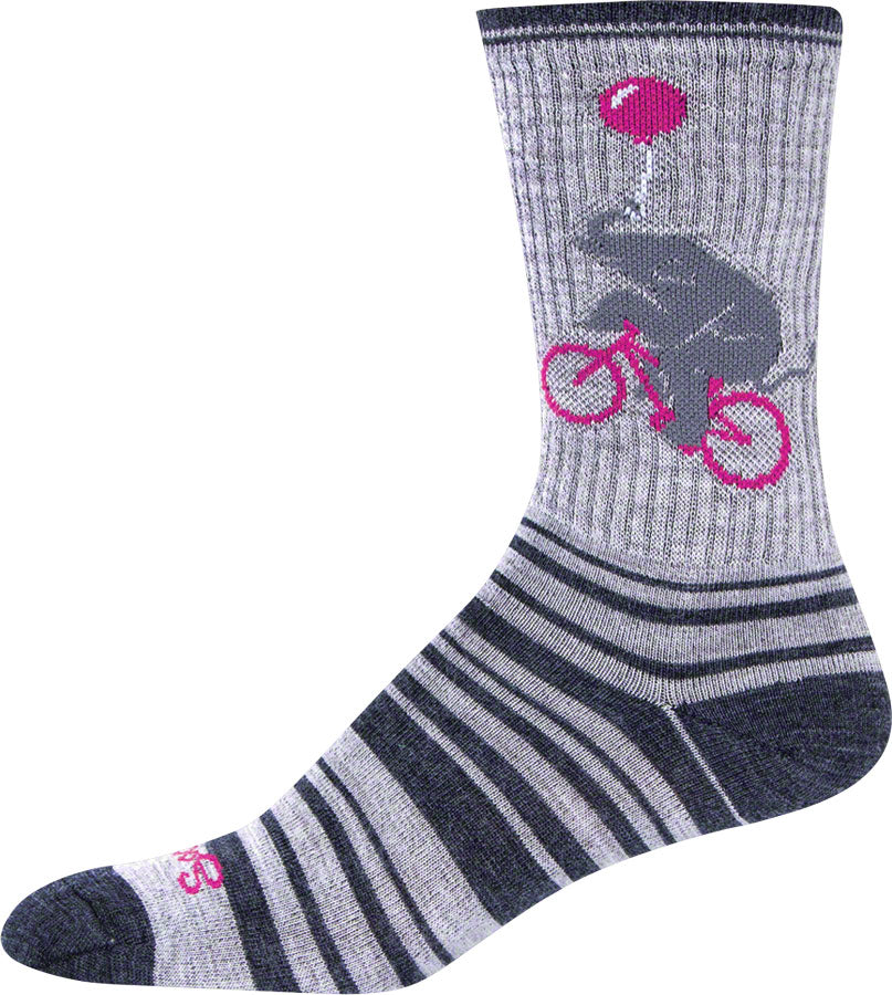 SockGuy Wool Circus Sock: Gray SM/MD