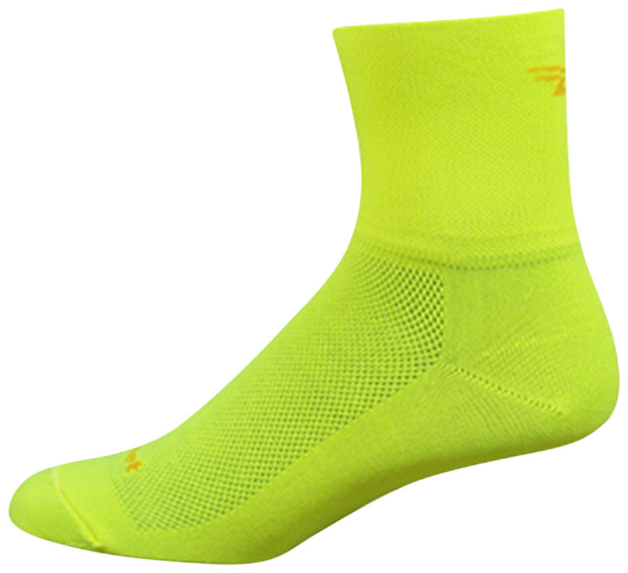 DeFeet Aireator 3" D-Logo Socks, 7-9, Hi-Viz Yellow