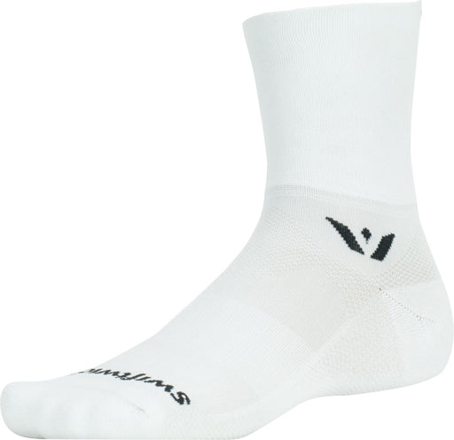 Swiftwick Aspire Quarter Crew Socks - 4", White, Small