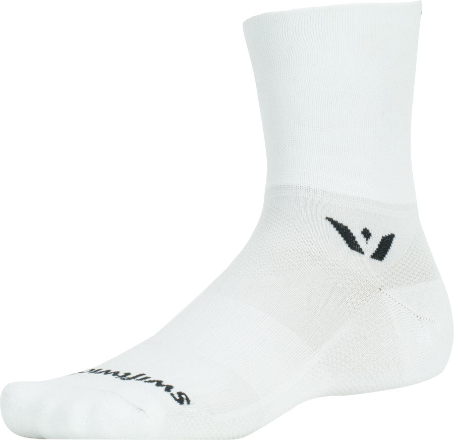 Swiftwick Aspire Quarter Crew Socks - 4", White, X-Large