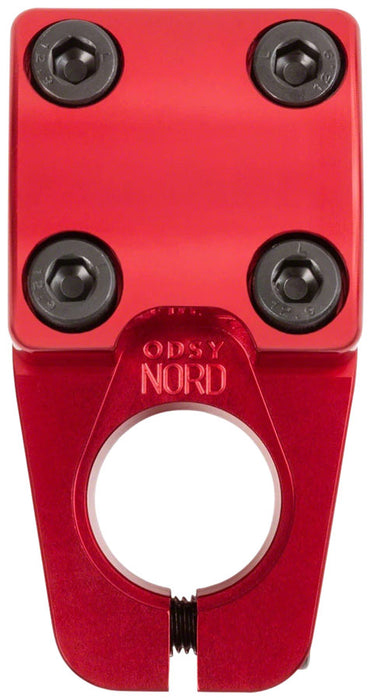 Odyssey Nord BMX Stem - Top Load, Anodized Red