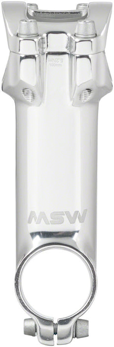 MSW 17 Stem - 100mm, 31.8 Clamp, +/-17, 1 1/8", Aluminum, Silver