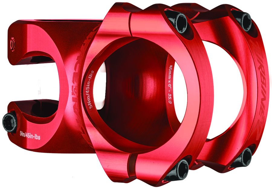 Race Face Turbine R 35 Stem - 40mm, 35mm Clamp, +/-0, 1 1/8", Red