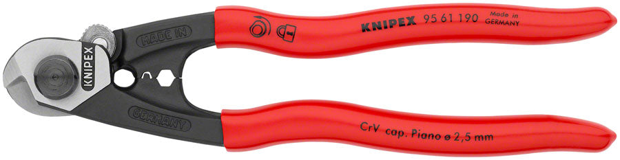 Knipex Wire Rope Shears - Polished Forged Steel, 7 1/2"