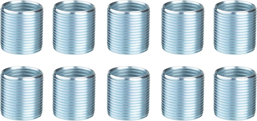 Unior Proprietary Crank Repair Pedal Thread Inserts for Left Crankarm, 9/16": 10 Pack, Silver