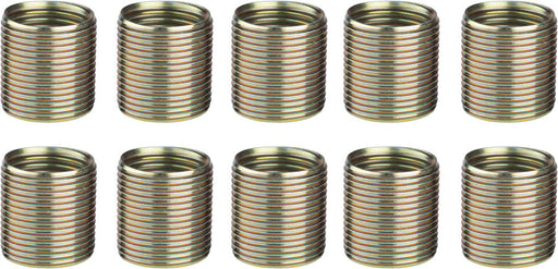 Unior Proprietary Crank Repair Pedal Thread Inserts for Right Crankarm, 9/16": 10 Pack, Brass