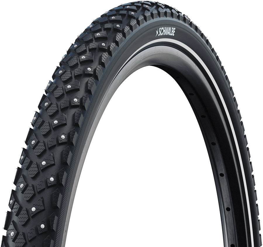 Schwalbe Marathon Winter Plus Tire - 26 x 1.85, Clincher, Wire, Black/Reflex, Performance, SmartGuard, Winter, 200 Steel Studs, E-25