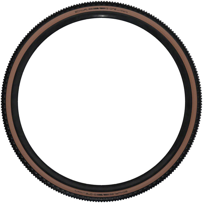 Schwalbe G-One Ultrabite Tire - 700 x 50, Tubeless, Folding, Black/Bronze, Performance Line, Race Guard, Addix