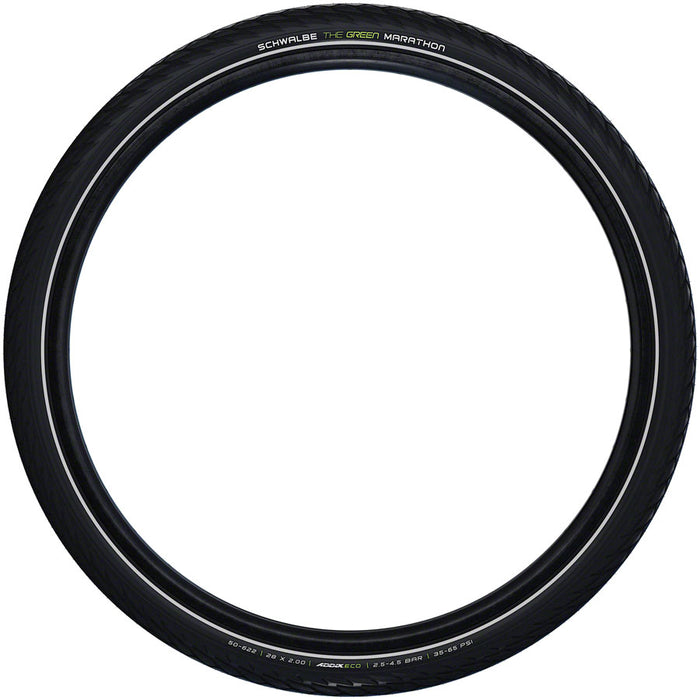 Schwalbe Green Marathon Tire - 20 x 1.75, Clincher, Wire, Black/Reflective, Performance Line, GreenGuard, TwinSkin, Addix