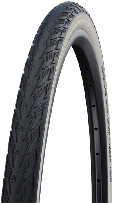 Schwalbe Delta Cruiser Plus Tire - 26 x 1-3/8, Clincher, Wire, Whitewall/Reflective, Active Line, PunctureGuard, Green Compound, E-25