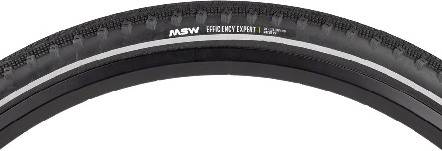 MSW Efficiency Expert Tire - 29 x 1.75 / 700 x 45, Black, Folding Wire Bead, Puncture Protection, Reflective Sidewalls, 33tpi
