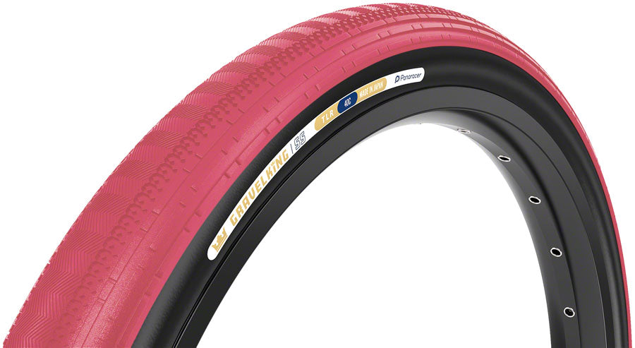 Panaracer GravelKing SS Tire - 700 x 45, Tubeless, Folding, Cranberry/Black