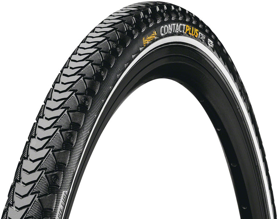 Continental Contact Plus Tire - 700b x 42 / 28 x 1-1/2, Clincher, Wire, Black/Reflex, SafetyPlus Breaker, E50