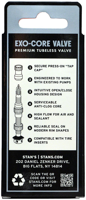 Stan's Exo-Core Valves, Extra Tall (63mm), Pair, Black