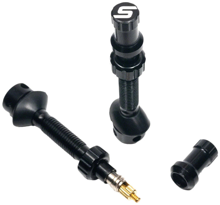 Stan's Universal+ Presta Valves, Extra Tall (63mm), Pair, Blk