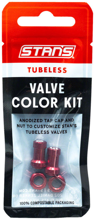 Stan's Tubeless Valve Color Kit, Pair, Red