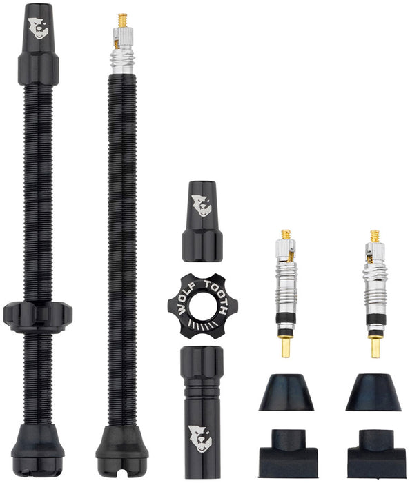 Wolf Tooth Tubeless Valve Stem Kit - 80mm, Black