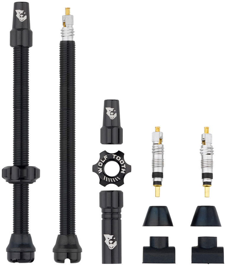 Wolf Tooth Tubeless Valve Stem Kit - 80mm, Black