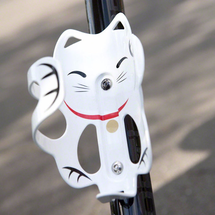 Portland Design Works The Lucky Cat cage bottle cage, white