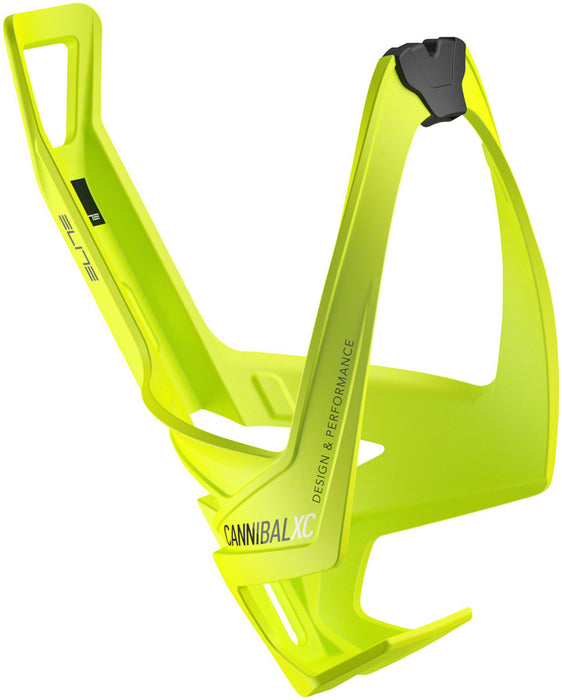 Elite Cannibal XC bottle cage, yellow flou - black graphic
