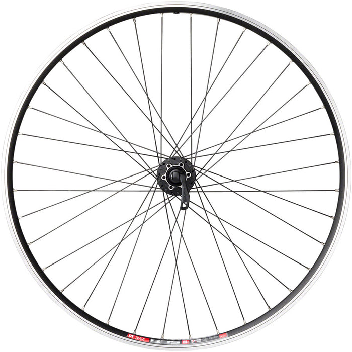 Quality Wheels TK535/Deore Front Wheel - 700, QR x 100mm, 6-Bolt, Rim Brake, Black, Clincher, 36H